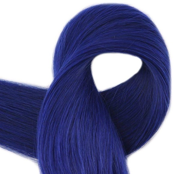 ✨ 18” BLUE HUMAN HAIR TAPE IN HAIR EXTENSIONS *NWT main image 4